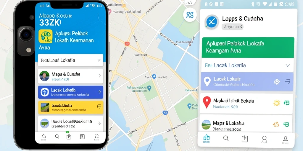 Antarmuka pengguna 33ZK yang menampilkan fungsi pelacakan lokasi.