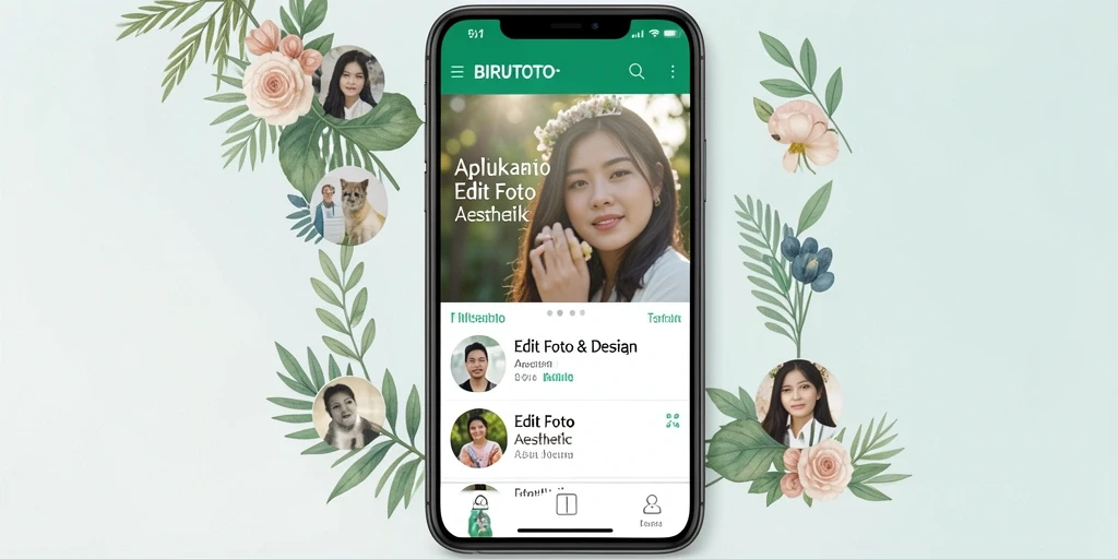 Tampilan antarmuka BIRUTOTO saat mengedit foto aesthetic.