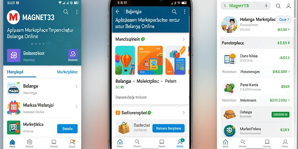 Tampilan antarmuka aplikasi MAGNET33 yang menarik untuk belanja online.