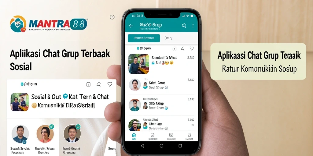 Tampilan antarmuka pengguna MANTRA88 untuk obrolan grup yang menarik.