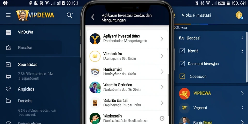 Antarmuka VIPDEWA yang intuitif dan informatif untuk investasi.