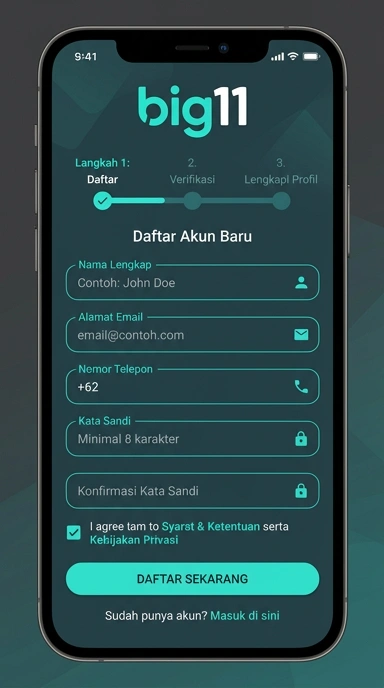 Cara Mudah Registrasi Akun big11 untuk Android